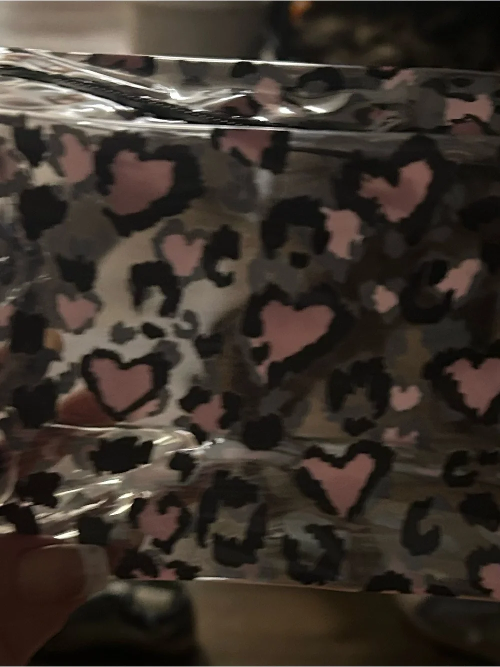 Clear Pink Leopard Print Cosmetic Bag - Women Bags